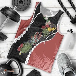 New Zealand Christmas Men Tank Top Flora Map with Birds LT7
