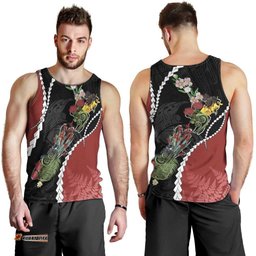 New Zealand Christmas Men Tank Top Flora Map with Birds LT7