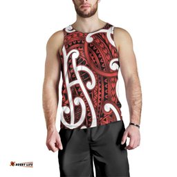 Aotearoa Maori Kowhaiwhai Men Tank Top Whero Puhoro and Patiki LT9