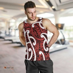 Aotearoa Maori Kowhaiwhai Men Tank Top Whero Puhoro and Patiki LT9