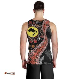 Aotearoa and Australia Men Tank Top Maori Koru Ferns With Aboriginal Kangaroo LT03