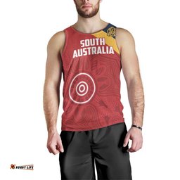 Custom South Australia Cricket Men Tank Top Go Champions - Aboriginal Art LT14