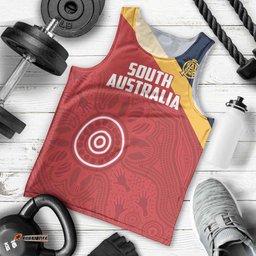 Custom South Australia Cricket Men Tank Top Go Champions - Aboriginal Art LT14