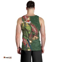 Green Budgerigars on Callistemon Men Tank Top Merry Christmas Aussie LT7