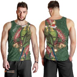 Green Budgerigars on Callistemon Men Tank Top Merry Christmas Aussie LT7