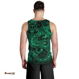 Aotearoa Maori Hei Tiki Men Tank Top Kakariki Kowhaiwhai Puhoro Motif LT9
