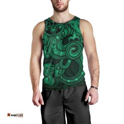 Aotearoa Maori Hei Tiki Men Tank Top Kakariki Kowhaiwhai Puhoro Motif LT9