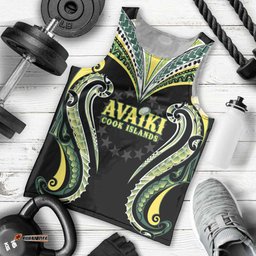 Custom Rugby Cook Islands Avaiki Men Tank Top Black Kuki Airani Tribal Maori Inspired LT9