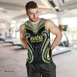 Custom Rugby Cook Islands Avaiki Men Tank Top Black Kuki Airani Tribal Maori Inspired LT9