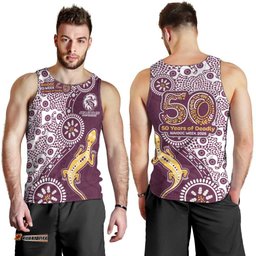 Manly Warringah Sea Eagles NAIDOC Week 2026 Men Tank Top Aboriginal Lizard Dot Painting - 50 Years of Deadly TS04