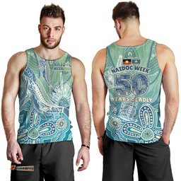 NAIDOC Week - 50 Years Deadly Torres Strait Men Tank Top Pastel Waves LT7