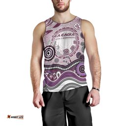 Manly Warringah Sea Eagles Rugby Men Tank Top Australian Aboriginal Dot Painting Style TS04