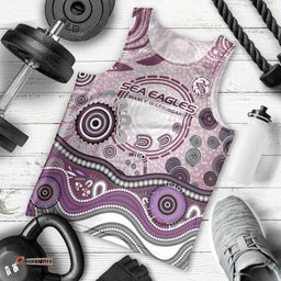 Manly Warringah Sea Eagles Rugby Men Tank Top Australian Aboriginal Dot Painting Style TS04
