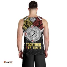 Aotearoa and Niue Mo Te Tiriti Men Tank Top New Zealand Honour The Treaty Ake!Ake!Ake! LT9