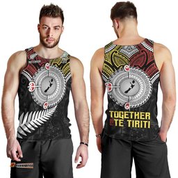 Aotearoa and Niue Mo Te Tiriti Men Tank Top New Zealand Honour The Treaty Ake!Ake!Ake! LT9