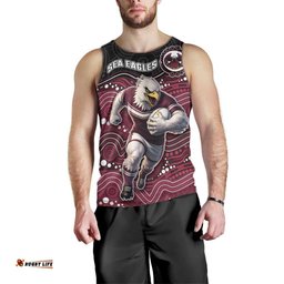 Custom Sea Eagles Men Tank Top Bird Mascot With Aboriginal Indigenous DT05