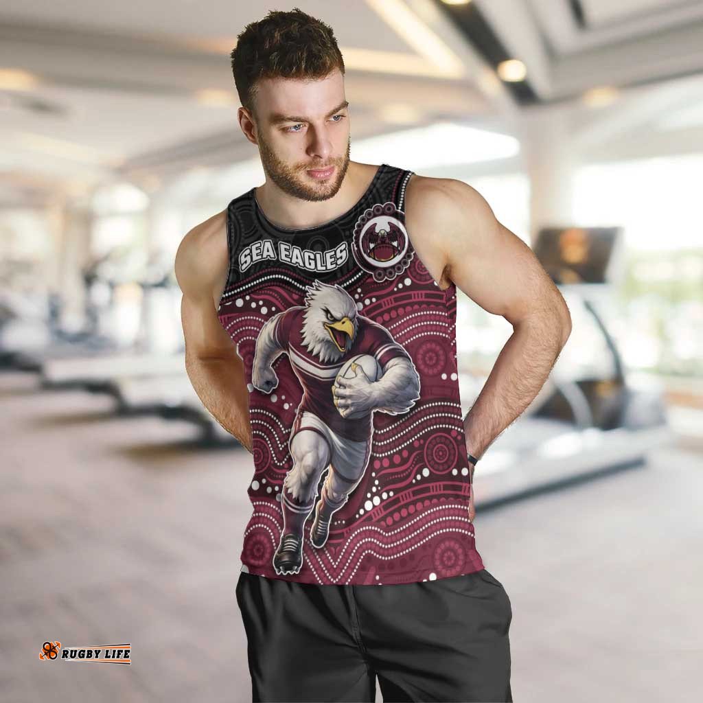 Custom Sea Eagles Men Tank Top Bird Mascot With Aboriginal Indigenous DT05