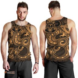 Aotearoa Maori Hei Tiki Men Tank Top Koura Kowhaiwhai Puhoro Motif LT9