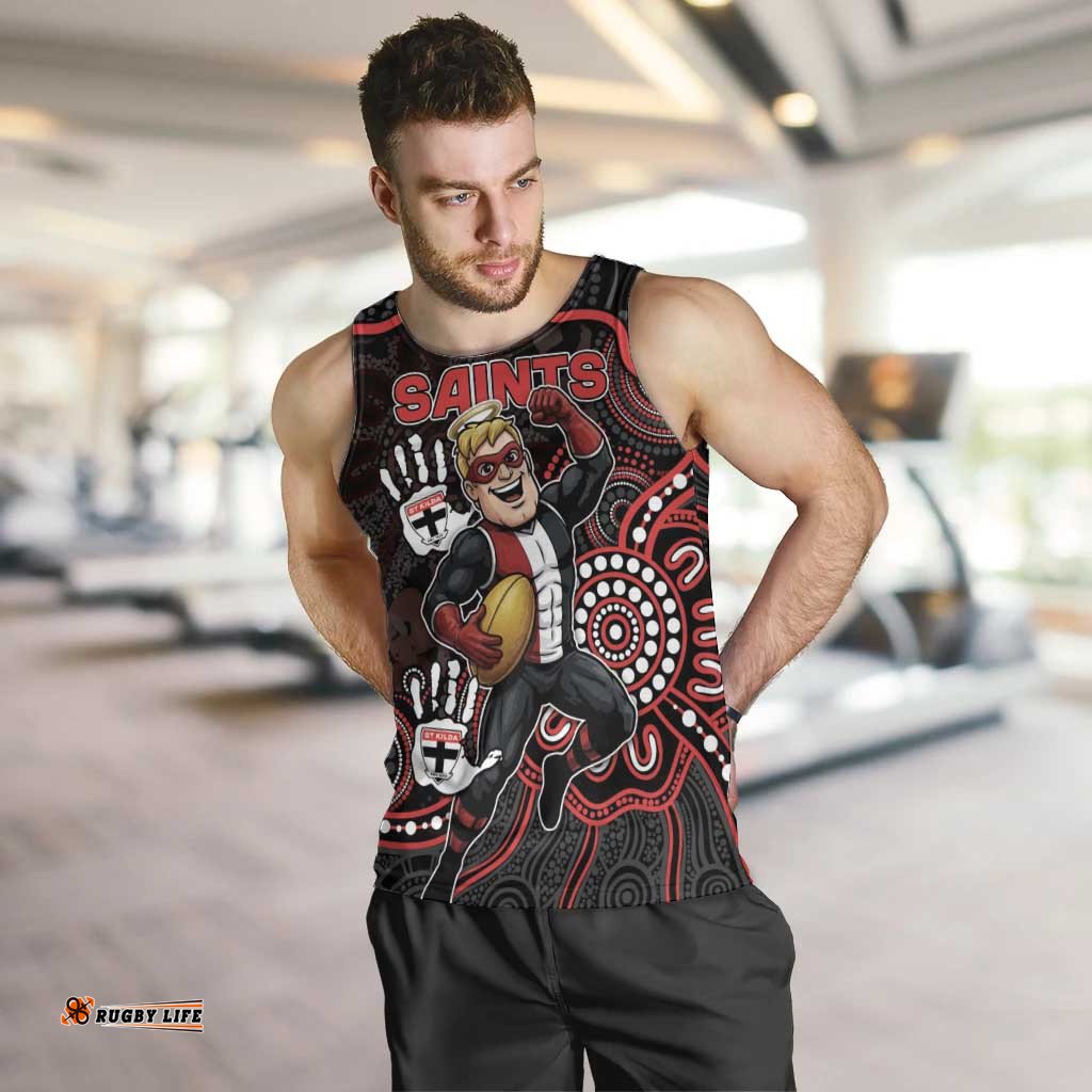 Custom Saints Football Men Tank Top Aboriginal Dot Art Pattern DT05