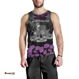 ANZAC Day Remembrance Men Tank Top Purple Poppy We Will Remember Them LT9