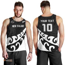 Custom NZ Rugby Men Tank Top Koru and Silver Fern Sporty Style LT03
