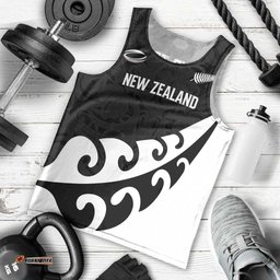 Custom NZ Rugby Men Tank Top Koru and Silver Fern Sporty Style LT03