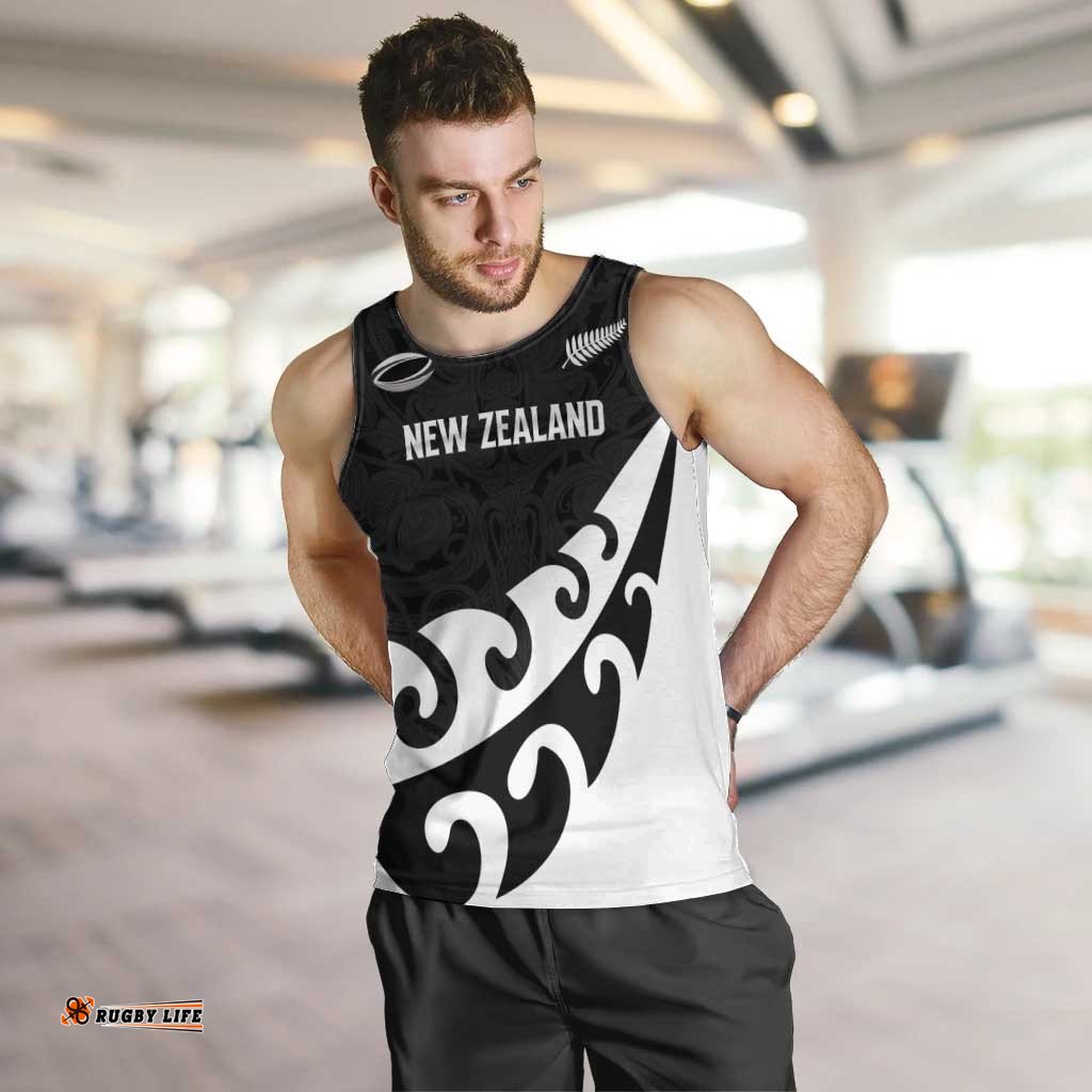 Custom NZ Rugby Men Tank Top Koru and Silver Fern Sporty Style LT03