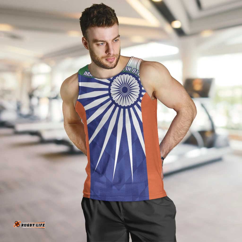India Cricket Custom Men Tank Top Ashoka Chakra with Flag Style LT9