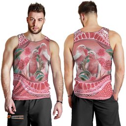 Indigenous Pink Galah Australia Men Tank Top Australian Hakea Aboriginal Art Proud LT14