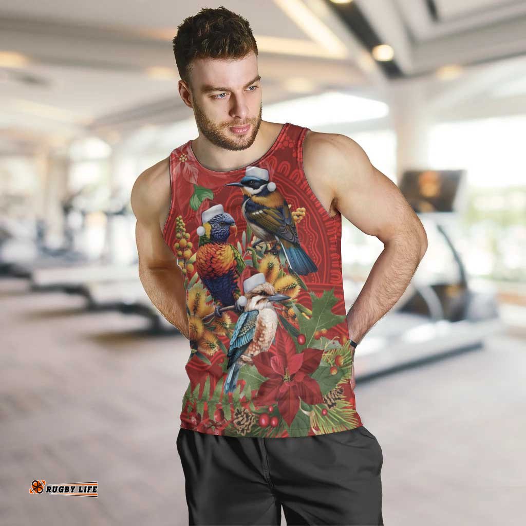 Aussie Native Bird Men Tank Top Aboriginal Inspired Christmas LT9