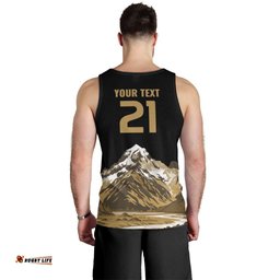 Custom Oceania Football NZ South Island Men Tank Top Minimal Mount Cook Silhouette LT9