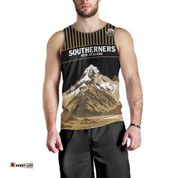 Custom Oceania Football NZ South Island Men Tank Top Minimal Mount Cook Silhouette LT9