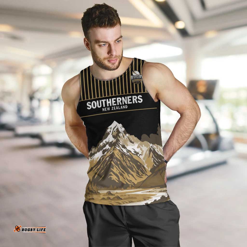 Custom Oceania Football NZ South Island Men Tank Top Minimal Mount Cook Silhouette LT9