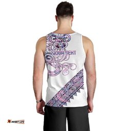 Mawhero Paua shell Kowhaiwhai Taniko Personalised Men Tank Top Taniwha Maori Tribal Style LT9