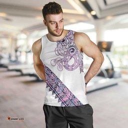 Mawhero Paua shell Kowhaiwhai Taniko Personalised Men Tank Top Taniwha Maori Tribal Style LT9