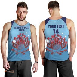 Custom New South Wales Bowls Australia Men Tank Top Go Champions NSW Waratah LT14