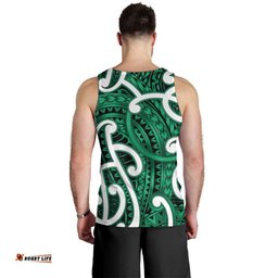 Aotearoa Maori Kowhaiwhai Men Tank Top Kakariki Puhoro and Patiki LT9