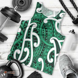 Aotearoa Maori Kowhaiwhai Men Tank Top Kakariki Puhoro and Patiki LT9