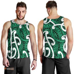 Aotearoa Maori Kowhaiwhai Men Tank Top Kakariki Puhoro and Patiki LT9