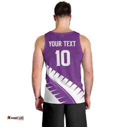 Custom New Zealand Cricket Men Tank Top Kiwi Birds Haka Dance Purple Fern Sporty Style LT03