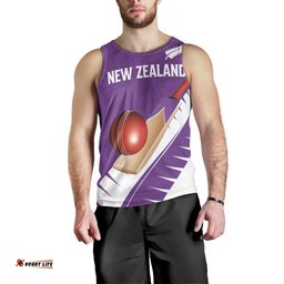 Custom New Zealand Cricket Men Tank Top Kiwi Birds Haka Dance Purple Fern Sporty Style LT03