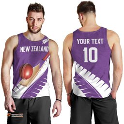 Custom New Zealand Cricket Men Tank Top Kiwi Birds Haka Dance Purple Fern Sporty Style LT03