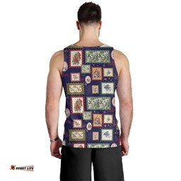 Aussie Birds Christmas La La Land Men Tank Top Navy Blue Vintage Stamp Edition LT9