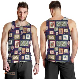 Aussie Birds Christmas La La Land Men Tank Top Navy Blue Vintage Stamp Edition LT9