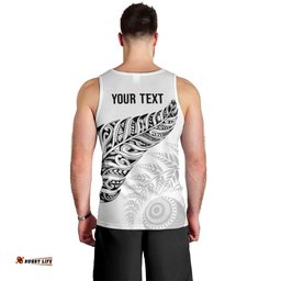 Aotearoa Personalized Lawn Bowls Maori Men Tank Top New Zealand White Tribal Silver Fern LT7