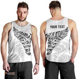 Aotearoa Personalized Lawn Bowls Maori Men Tank Top New Zealand White Tribal Silver Fern LT7