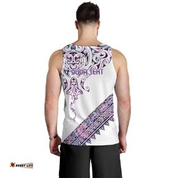 Mawhero Paua shell Kowhaiwhai Taniko Personalised Men Tank Top Manta Ray Shark-Turtle Maori Tribal Style LT9