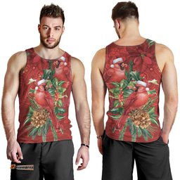 Aussie Red Cardinal Men Tank Top Aboriginal Inspired Christmas LT9