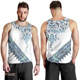 Kahui Whetu Paua shell Kowhaiwhai Taniko Personalised Men Tank Top Manta Ray Shark-Turtle Maori Tribal Style LT9