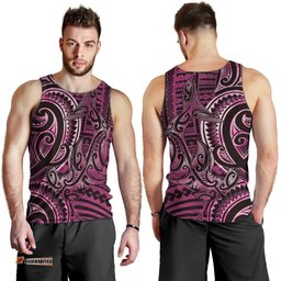 New Zealand Hammerhead Shark Men Tank Top Maori Haehae Mangopare Pink LT14